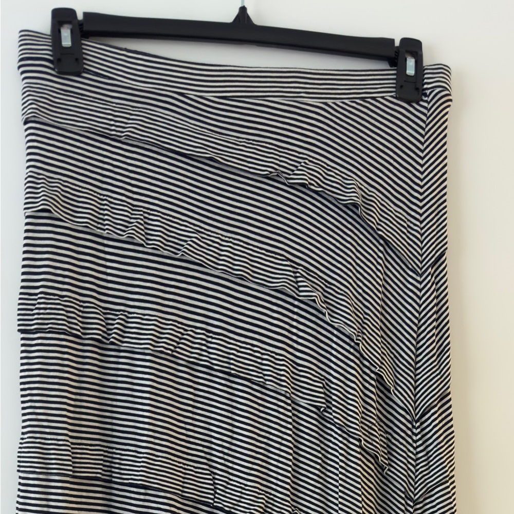 INC International Concepts Black and White Striped Maxi Skirt -Size XL